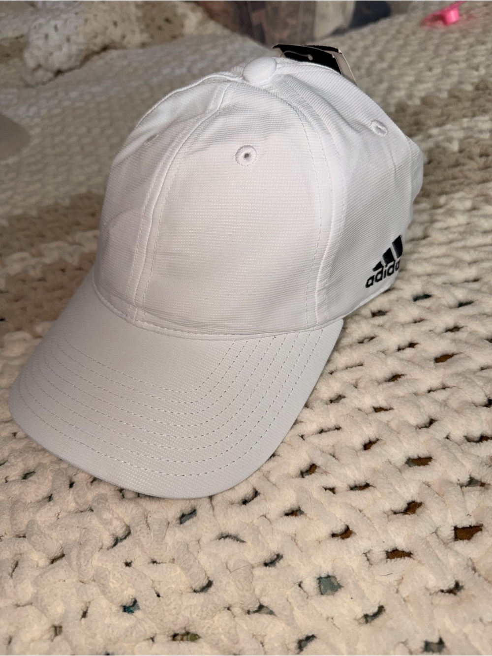 adidas White Baseball Cap with Black Logo